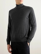 Etro - Logo-Embroidered Wool Rollneck Sweater - Gray