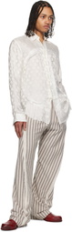 Edward Cuming Gray Stripe Twisted Sweatpants