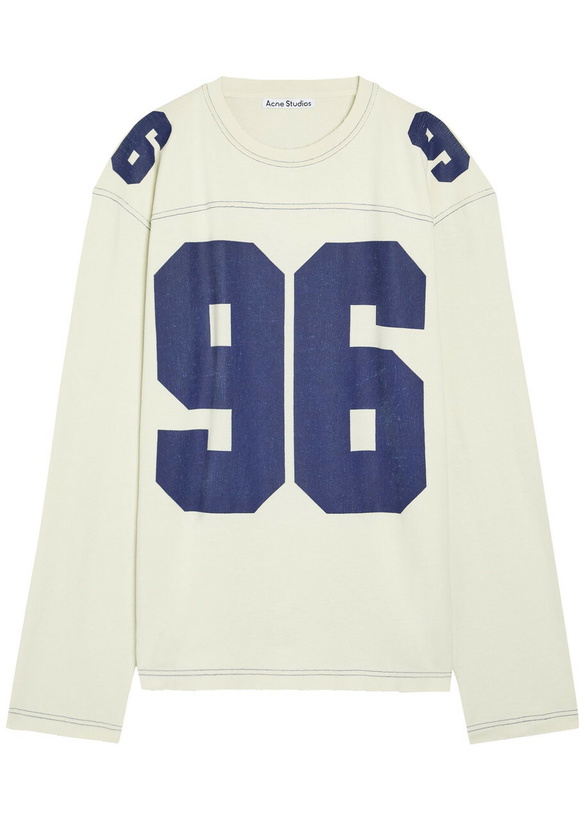 Photo: Acne Studios Printed Long-sleeve Cotton T-shirt Beige