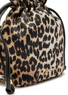 Ganni Leopard-print Nylon Pouch - Brown - One Size
