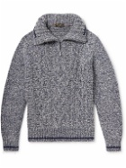 Loro Piana - Cable-Knit Cashmere Half-Zip Sweater - Blue