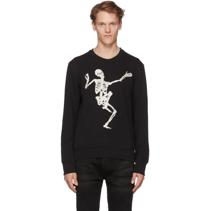 Photo: Alexander McQueen Black Organic Loopback Dancing Skeleton Sweatshirt