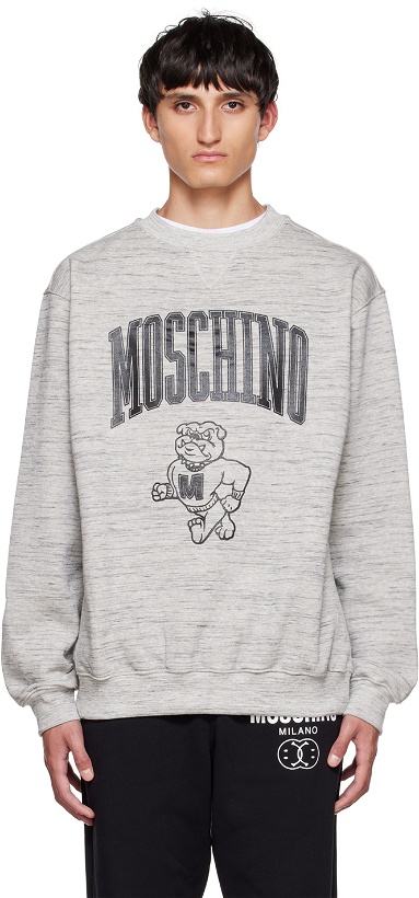 Photo: Moschino Gray Varsity Sweatshirt