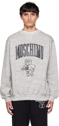 Moschino Gray Varsity Sweatshirt