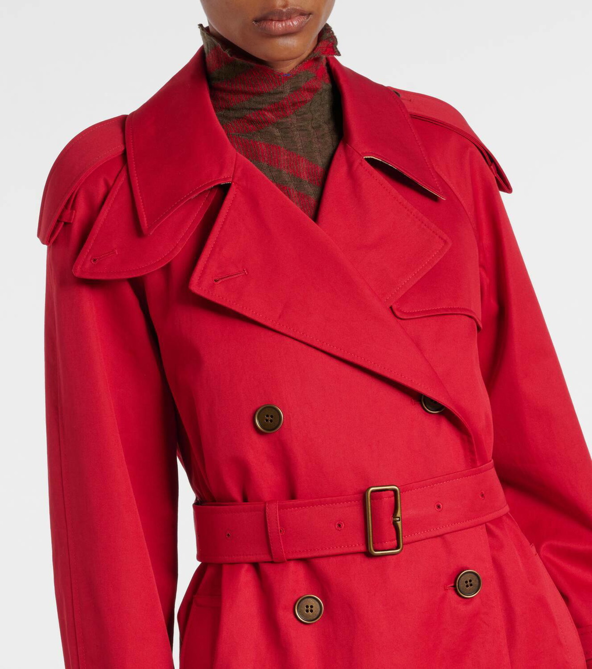 トレンチコート Burberry Castleford Double-Breasted Trench Coat In Gabardine Long Gabardine Castleford Trench Coat in Hunter - Women