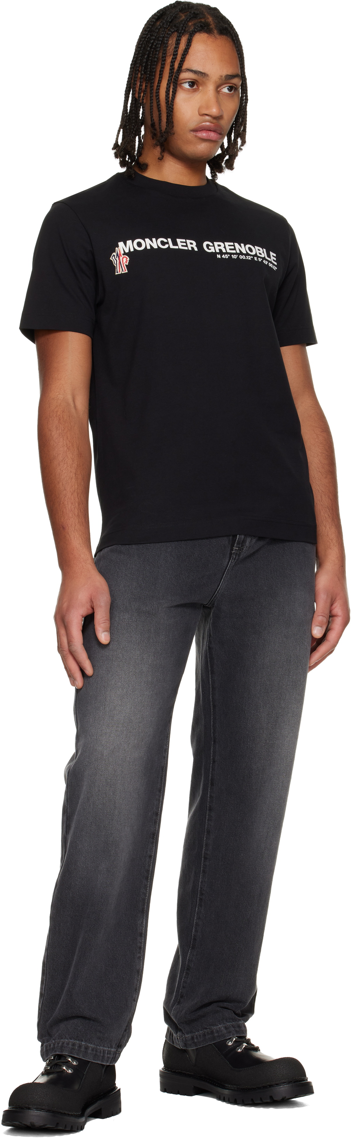 Moncler Grenoble Black Logo Cotton T-shirt