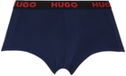 Hugo Three-Pack Black Jacquard-Logo Boxers