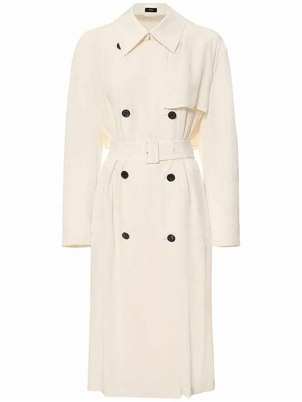 Photo: THEORY - Double Breasted Viscose Trench Coat