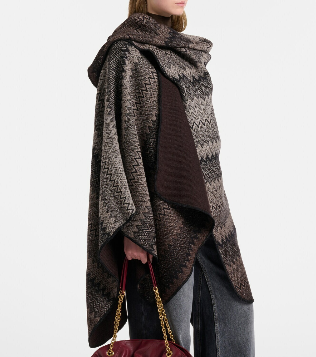 Missoni Zig Zag wool cape