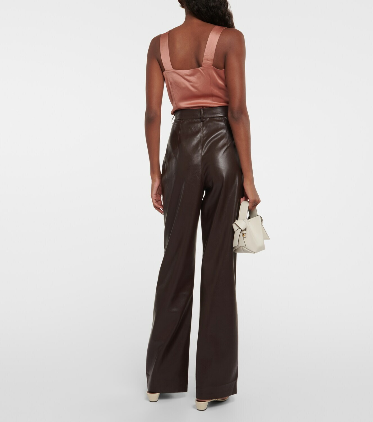 パンツ Nanushka Leena Pant Nanushka Leena high-waist straight-leg Trousers | Neutrals