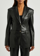 Nanushka Hathi Faux Leather Blazer Black