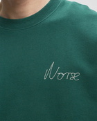 Norse Projects Arne Chain Stitch Logo Sweater Green - Mens - Sweatshirts