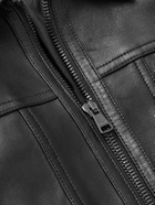 Balmain - Slim-Fit Panelled Leather Bomber Jacket - Black