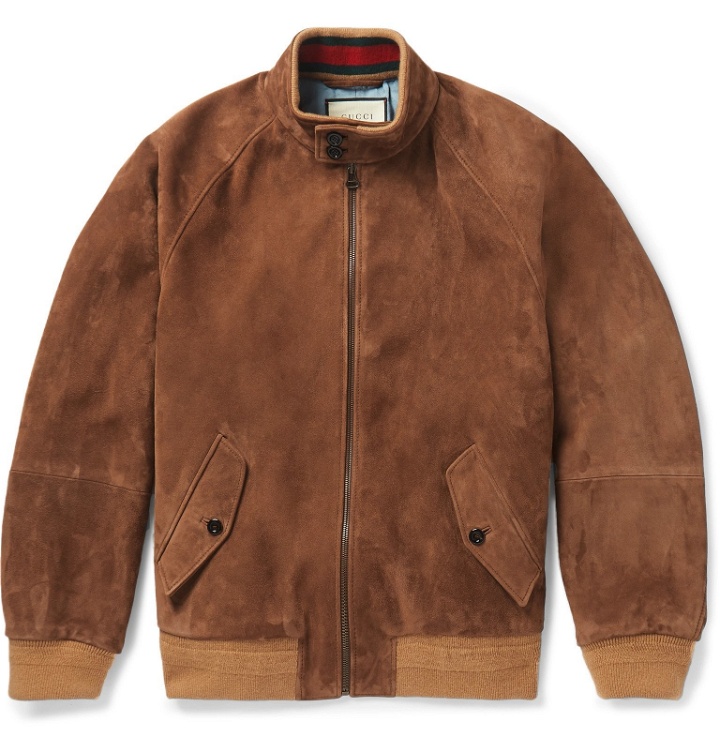 Photo: Gucci - Suede Bomber Jacket - Brown
