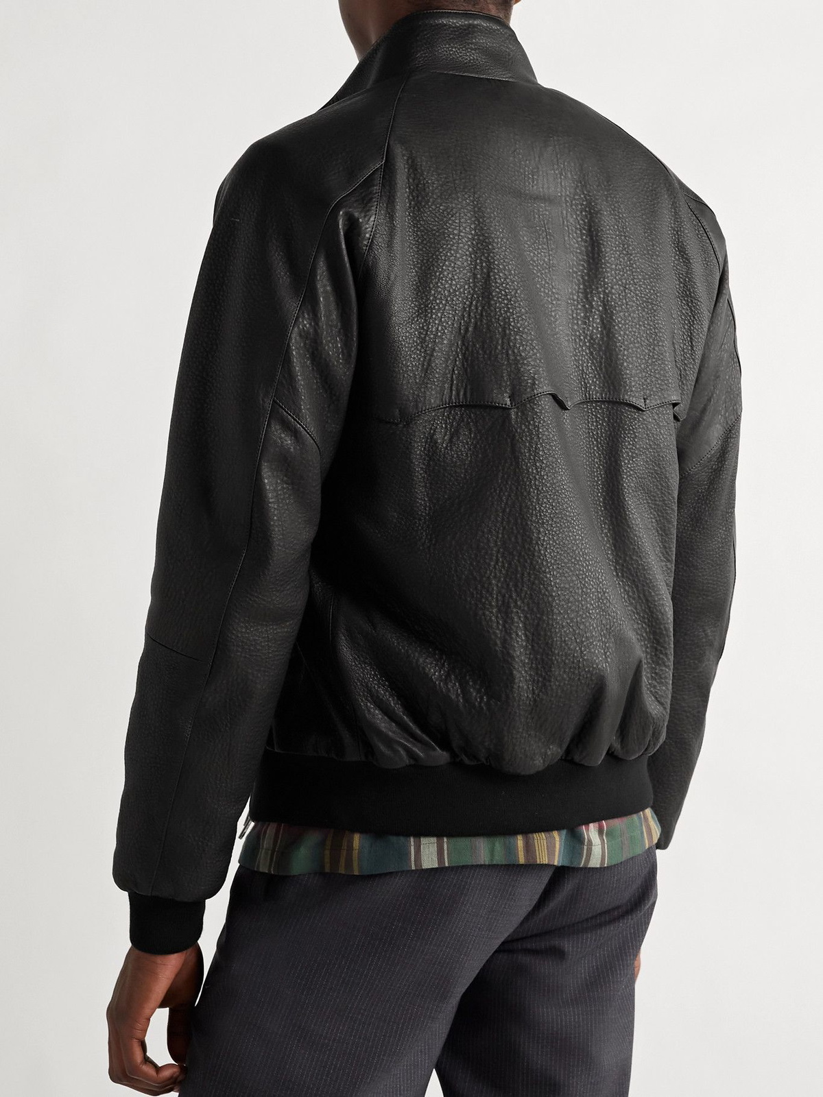 Baracuta - G9 Leather Harrington Jacket - Black Baracuta