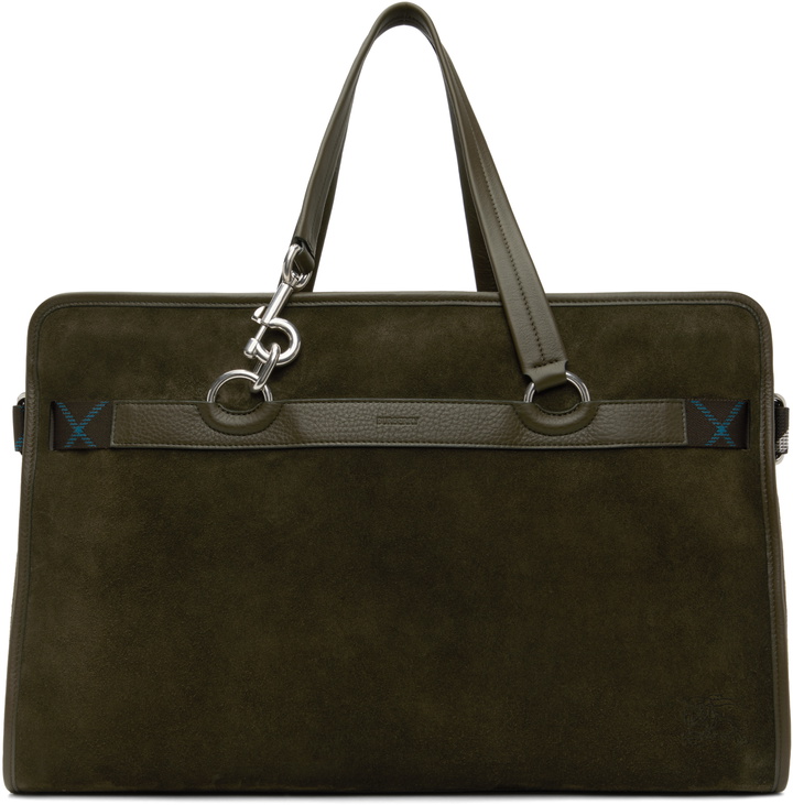 Photo: Burberry Khaki B Clip Holdall Duffle Bag