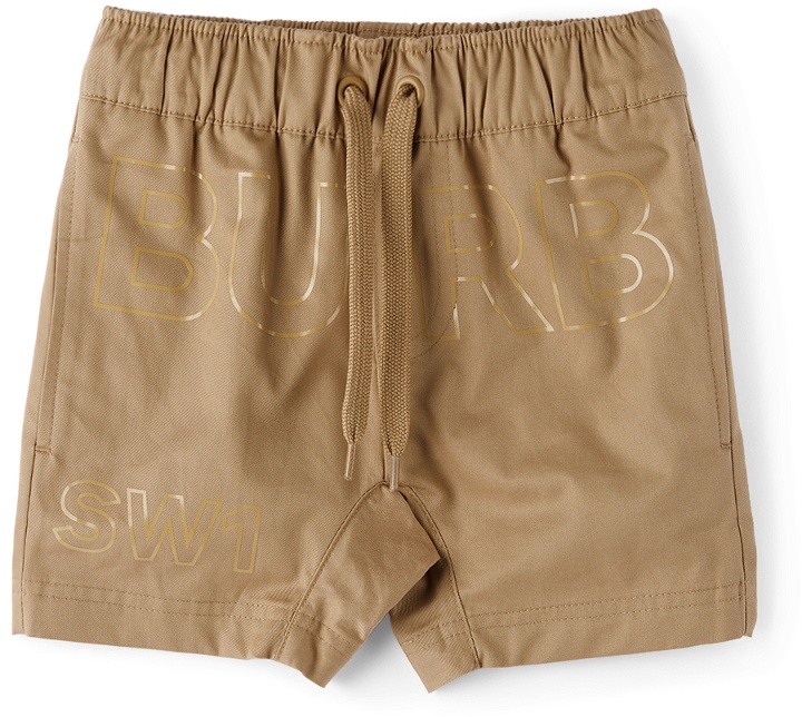 Photo: Burberry Baby Beige Horseferry Print Shorts