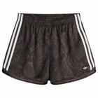 Adidas Women's Satin Shorts in Earth Strata/Aurora Coffee