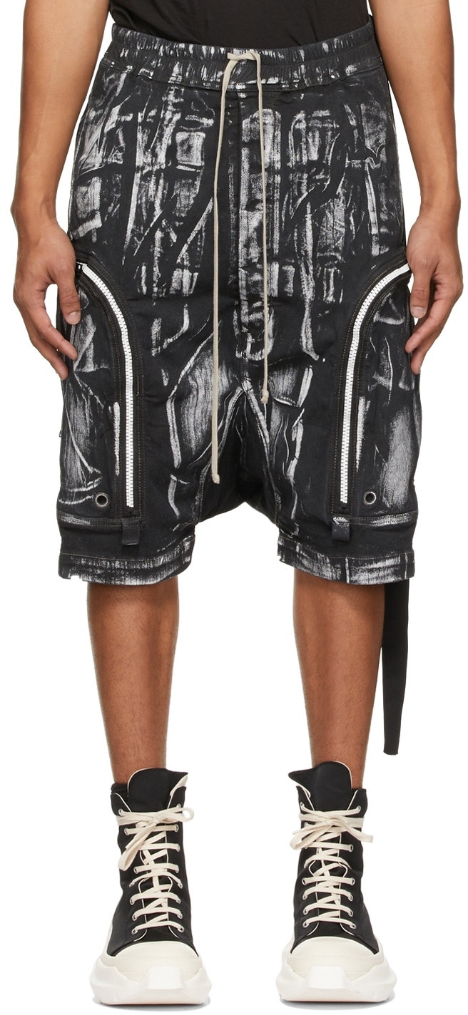 Rick Owens Drkshdw Black & White Bauhaus Pods Shorts