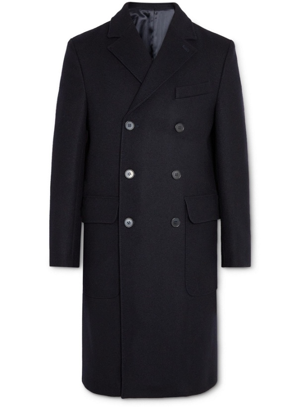 Photo: Officine Generale - Andre Double-Breasted Wool-Twill Coat - Blue