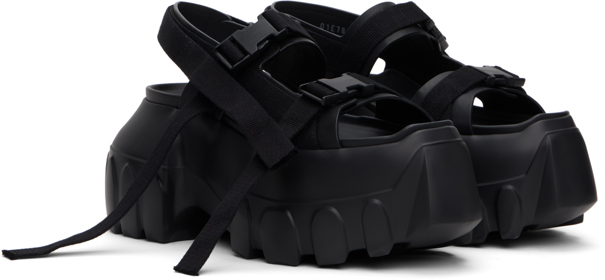 Rick Owens Black Hollywood Mega Tractor Sandals Rick Owens Rick Owens Black Hollywood Mega Tractor Sandals Rick Owens