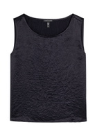 Eileen Fisher Crinkled Satin top Dark Blue