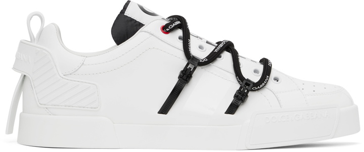 Photo: Dolce & Gabbana White Portofino Sneakers