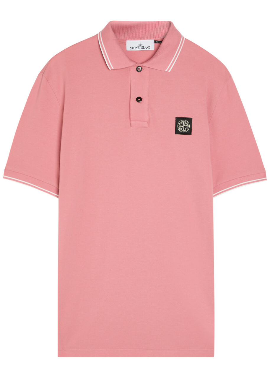 Stone Island Piqué Cotton Polo Shirt Pink