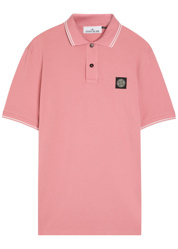Photo: Stone Island Piqué Cotton Polo Shirt Pink