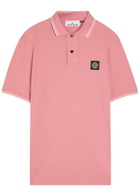 Stone Island Piqué Cotton Polo Shirt Pink