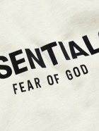 FEAR OF GOD ESSENTIALS - Logo-Flocked Cotton-Blend Jersey Hoodie - Gray