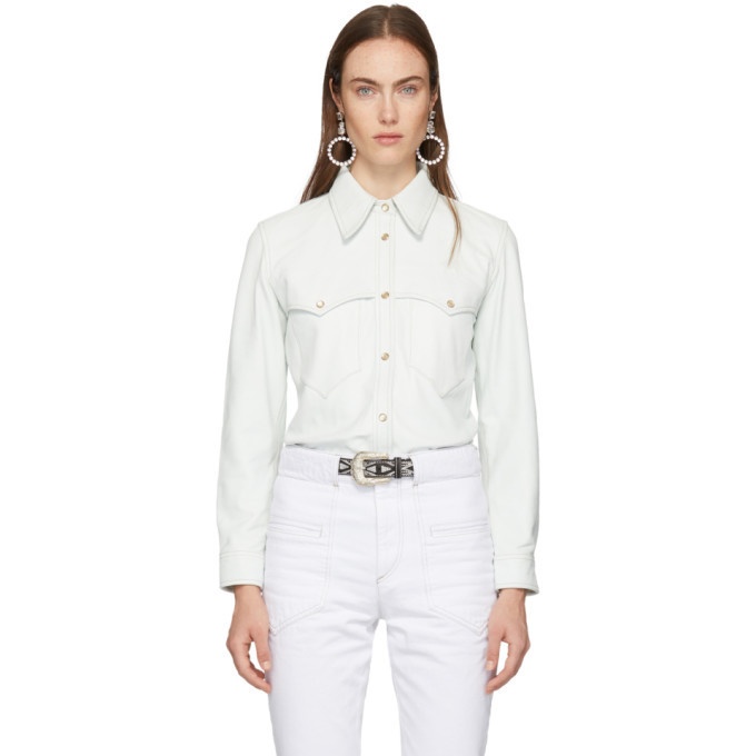 Isabel Marant White Leather Nile Shirt Isabel Marant