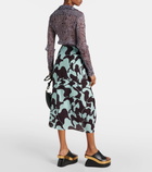 Dries Van Noten Draped printed crêpe midi skirt