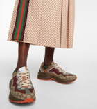 Gucci - GG Rhyton leather-trimmed sneakers