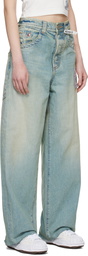 Maison MIHARA YASUHIRO Blue Amateur Sewn Like Wide Jeans