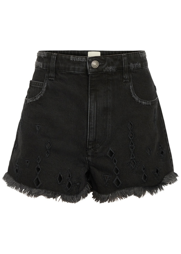 Photo: Isabel Marant Aecia Cut-out Denim Shorts Black
