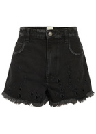 Isabel Marant Aecia Cut-out Denim Shorts Black