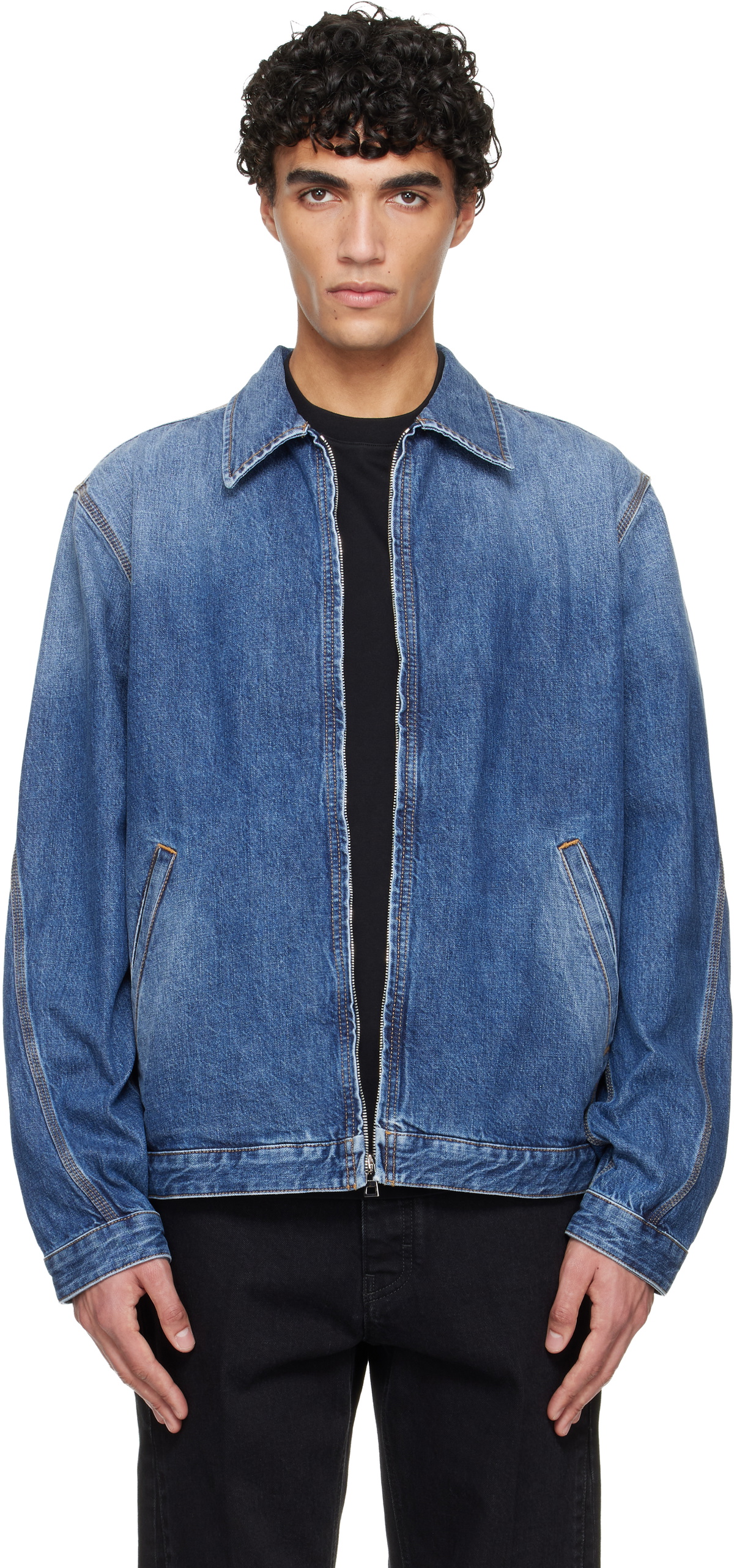 Givenchy デニムジャケット 20SS Givenchy Navy Zipped Denim Jacket Givenchy