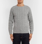 Beams Plus - Cable-Knit Wool-Blend Sweater - Gray