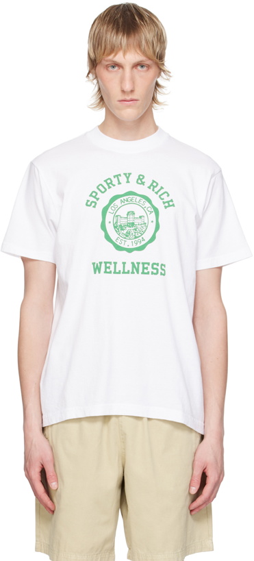 Photo: Sporty & Rich White Emblem T-Shirt