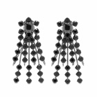 Shrimps Women's Clip on Long Diamante Earring in Black