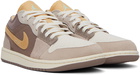 Nike Jordan Brown & Gold-Tone Air Jordan 1 Low SE Craft Sneakers