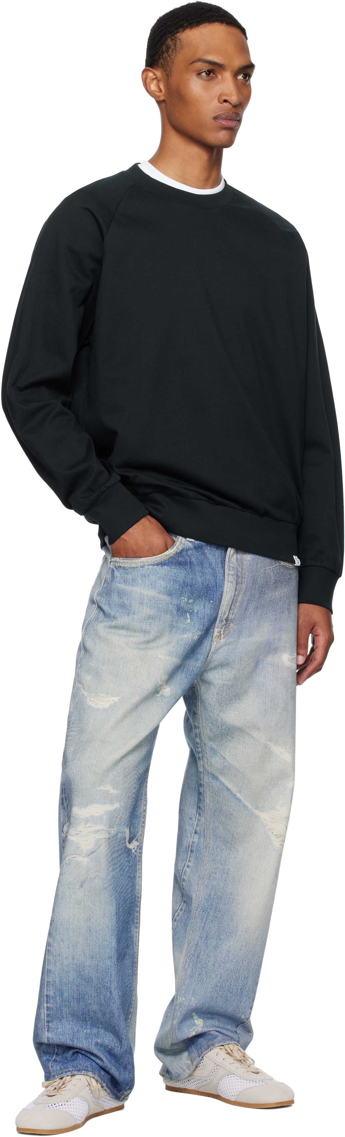 NORSE PROJECTS Navy Marten Relaxed Raglan Light Sweatshirt