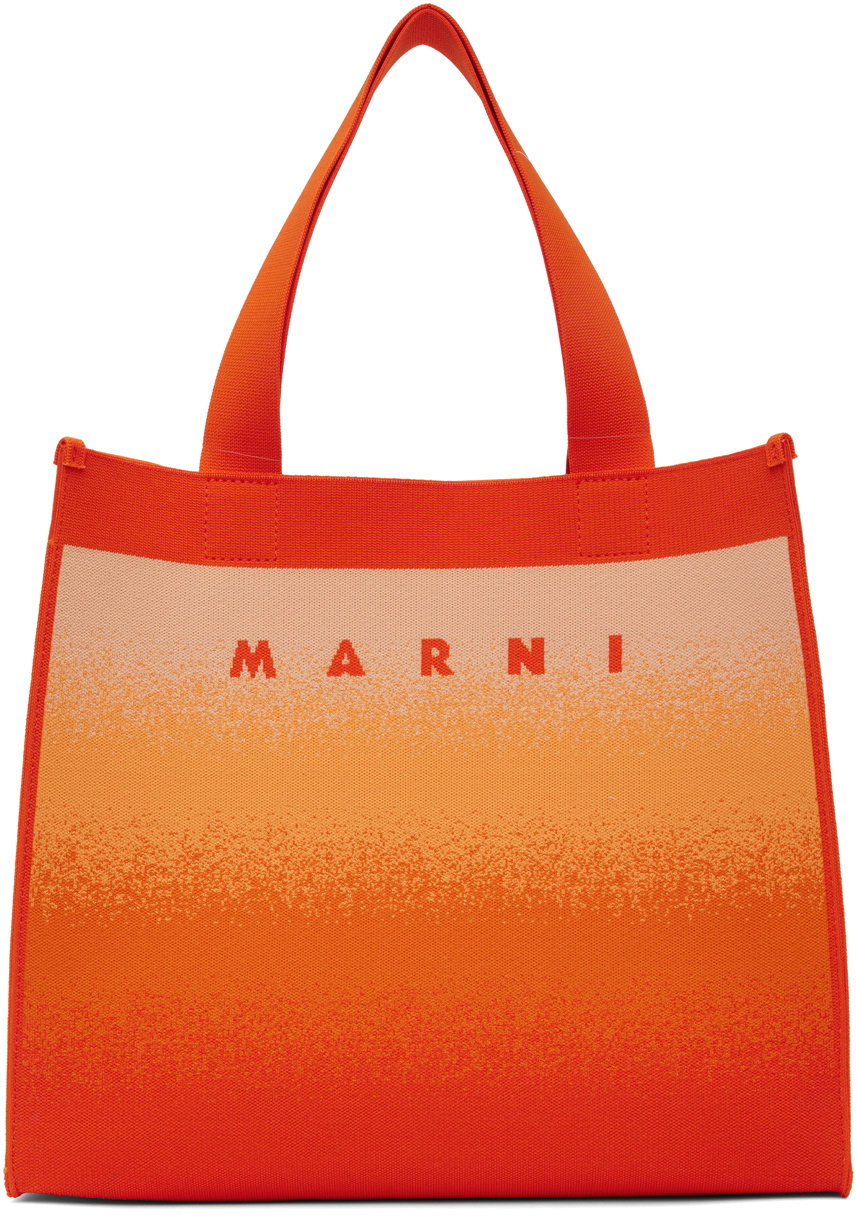 Store Medium orange shopping tote bag