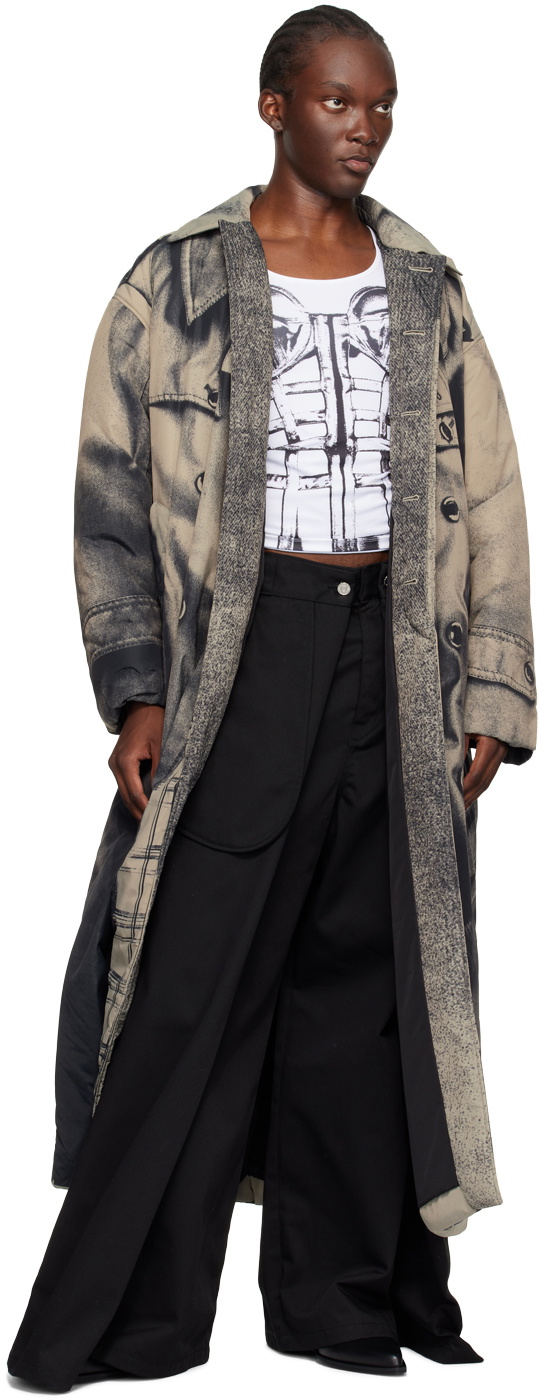 Jean Paul Gaultier Beige 'The Trompe-L'œil' Padded Trench Coat