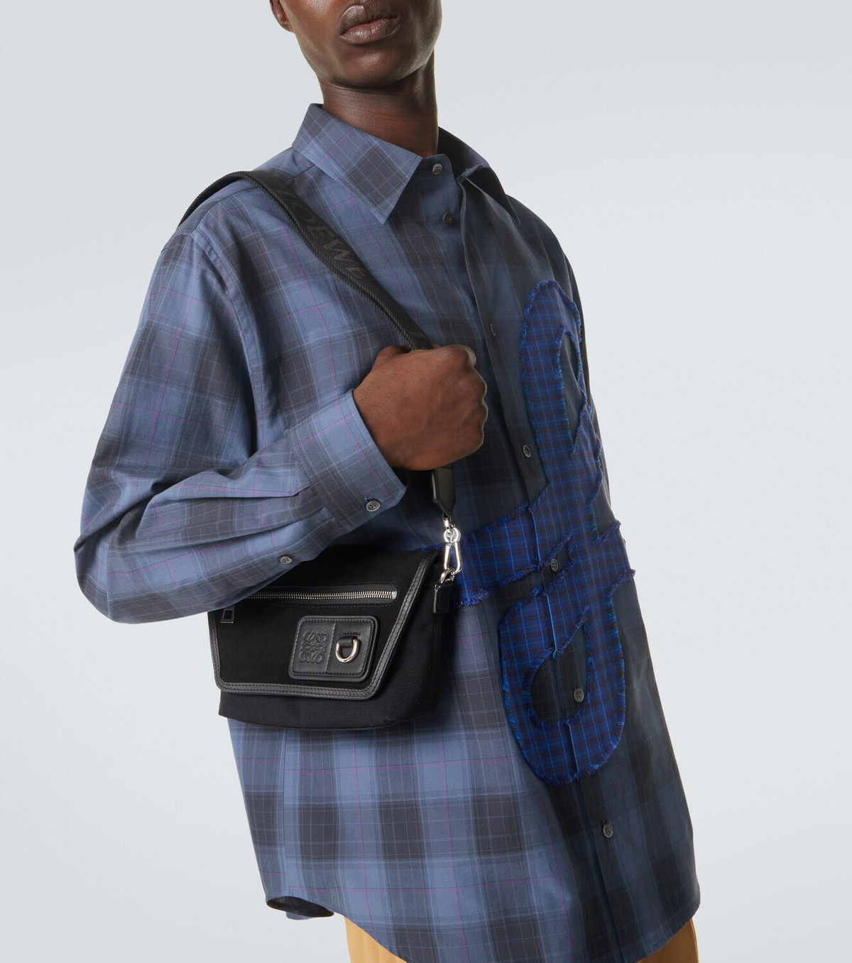 Loewe Flex Mini canvas and suede messenger bag