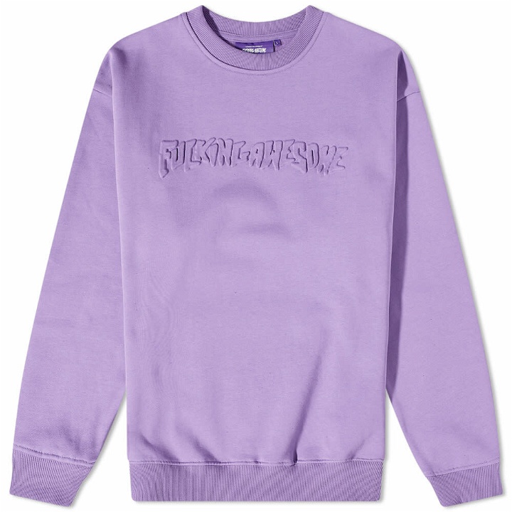 Photo: Fucking Awesome Men's Stamp Embossed Crew Sweat in Purple