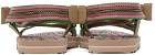 Burberry SSENSE Exclusive Pink & Green Patterson Flat Sandals
