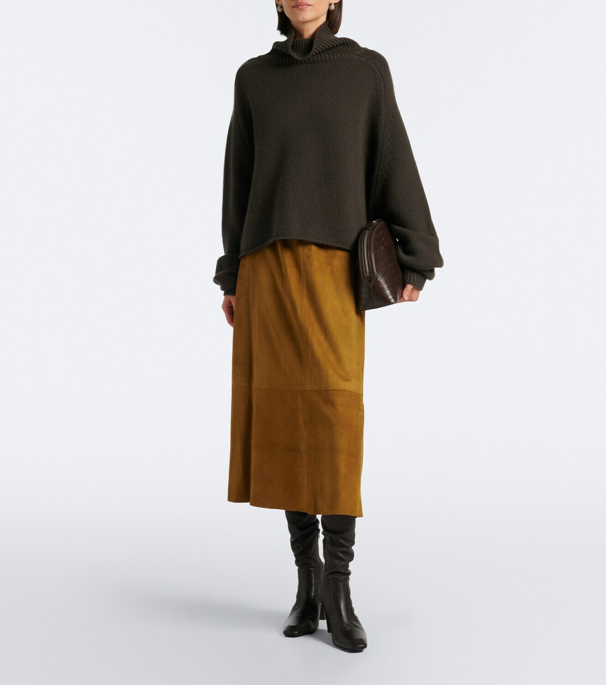 Vince Suede midi skirt