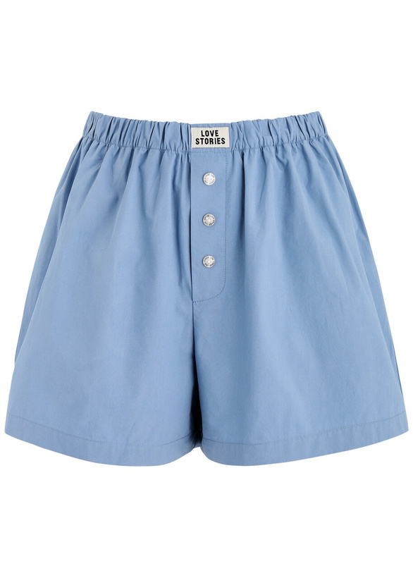 Photo: Love Stories James Cotton-poplin Shorts Blue